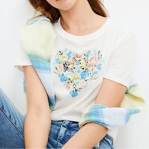LOFT Floral Heart Surf Tee